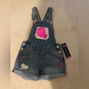 Jordache girls overall bling shorts-medium 7/8 NWT